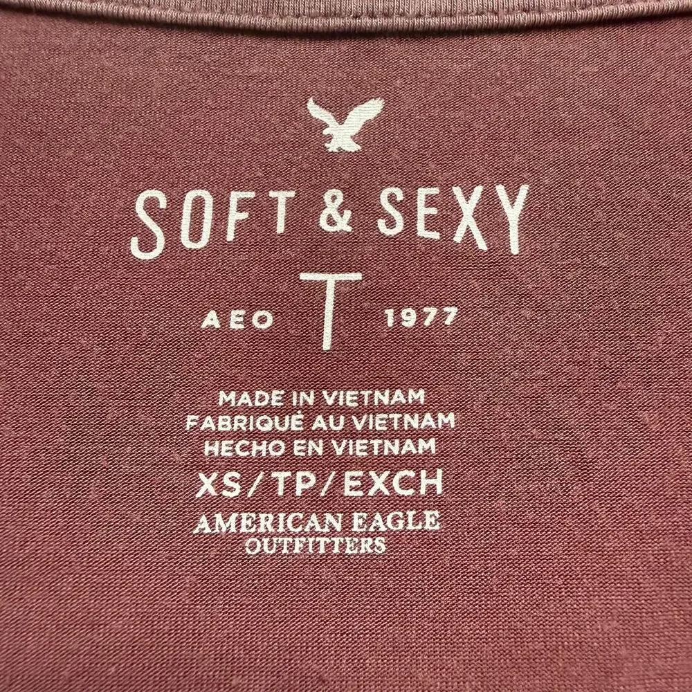 American Eagle Soft Sexy Tie Front Babydoll Top Womens VS Mauve Plum Purple - Picture 7 of 7